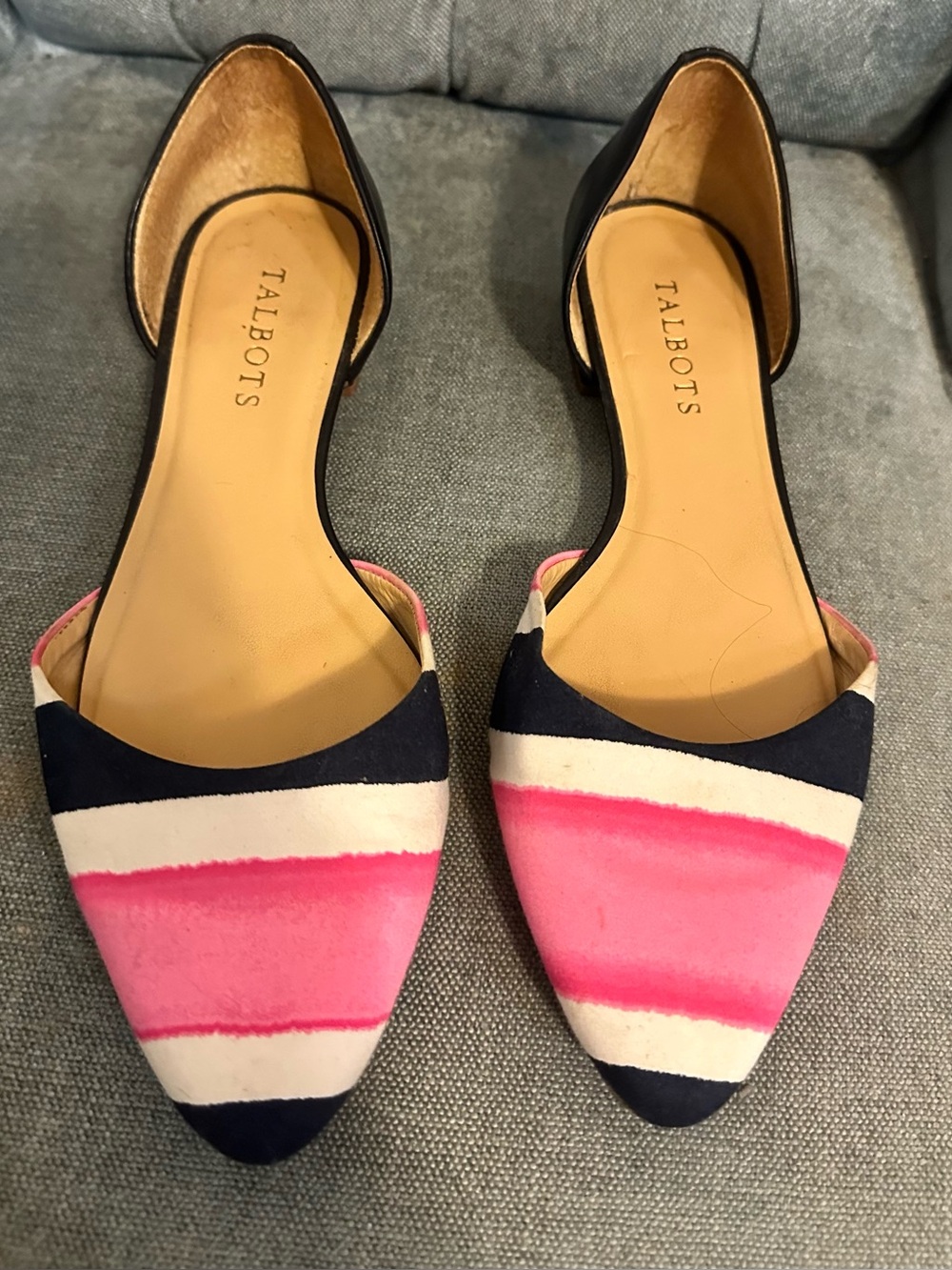 Talbots Navy & Pink D’Orsey Flats